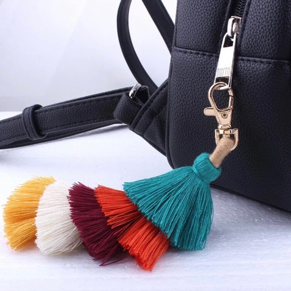 Multicolored Tassel Bag Charm or Keychain - Picture 4 of 6